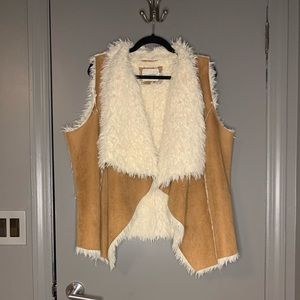 Faux Suede Sherpa Vest